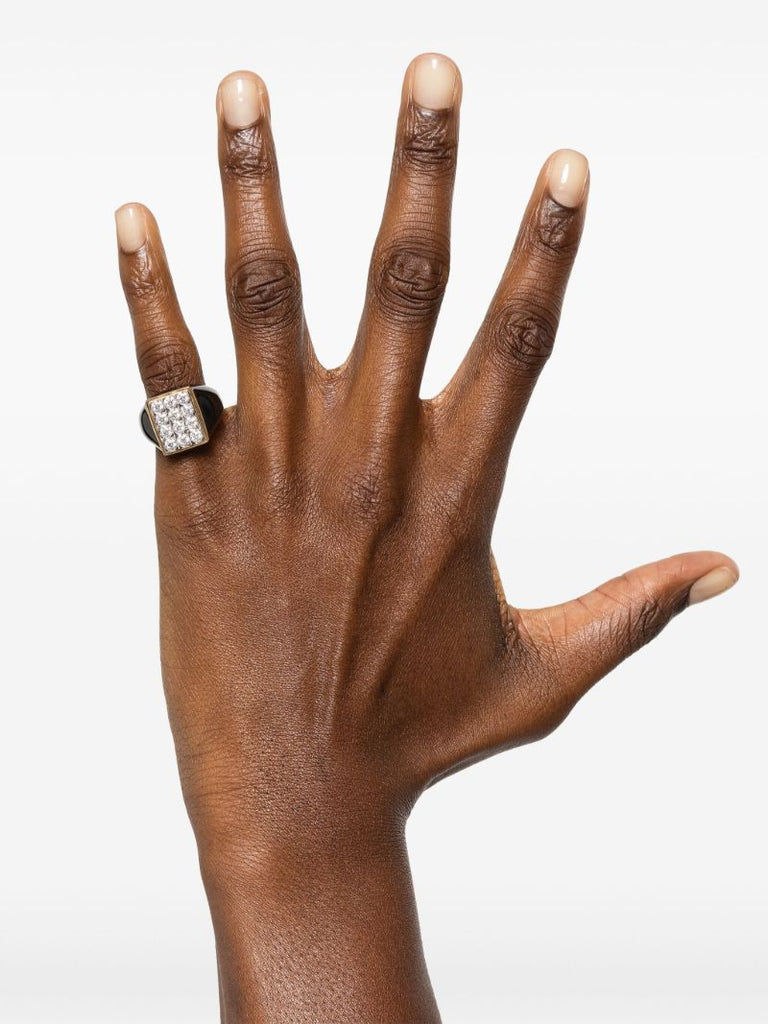 18k Yellow Gold Tuxedo Diamond Ring