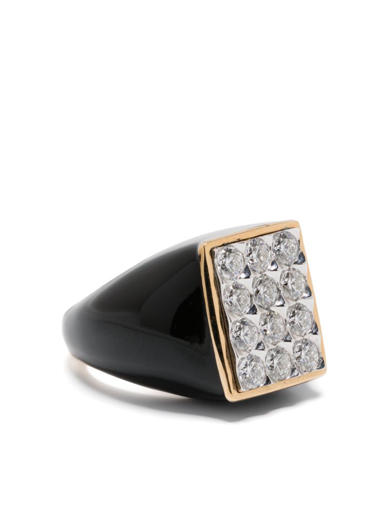 18k Yellow Gold Tuxedo Diamond Ring