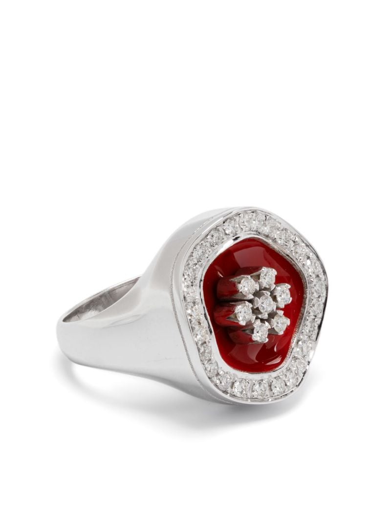 18k White Gold the Flower Diamond Ring