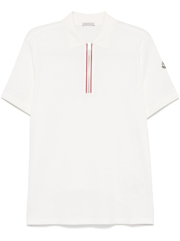White Zip-up Polo Shirt