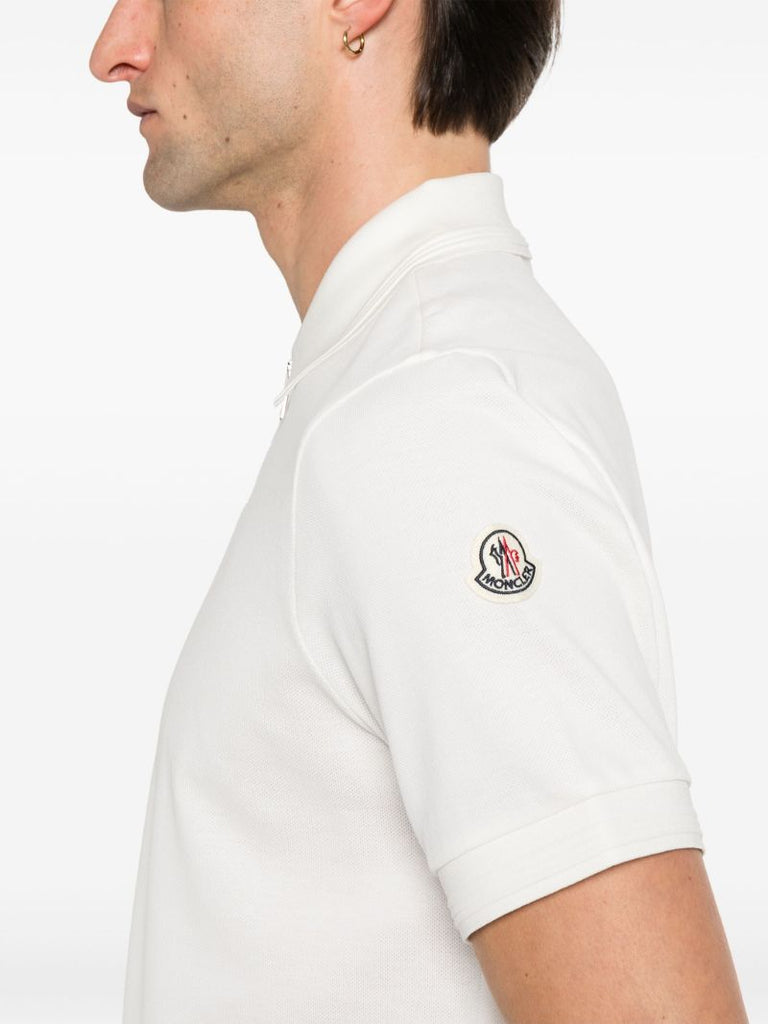 White Zip-up Polo Shirt