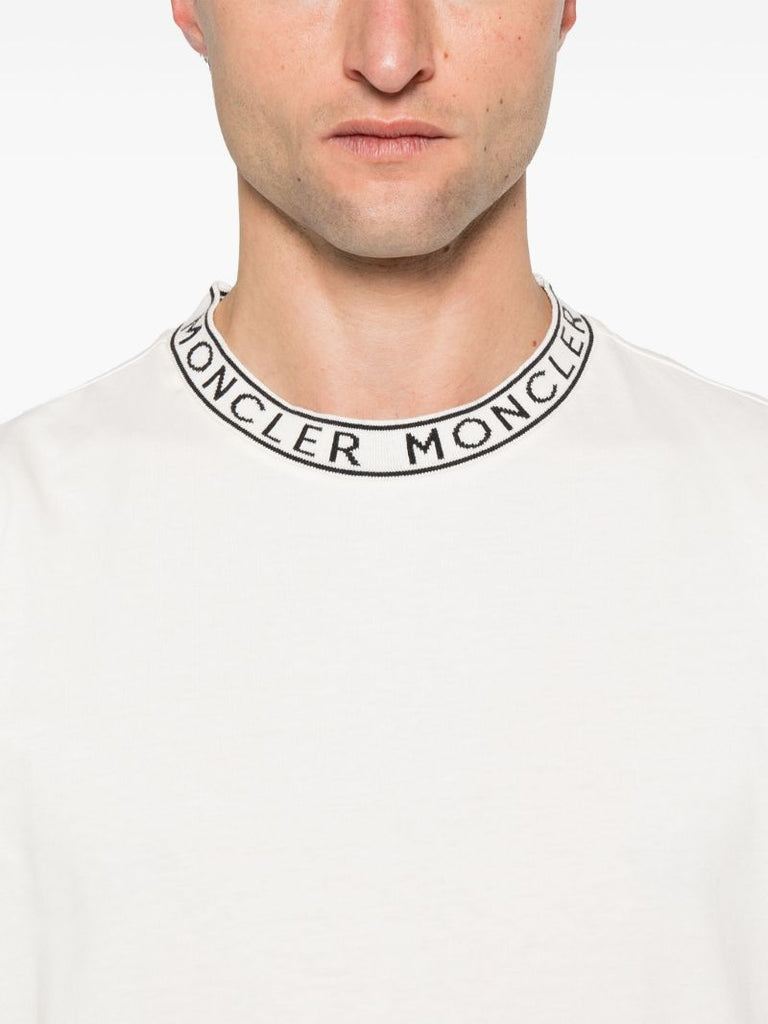 White Logo-trim T-shirt