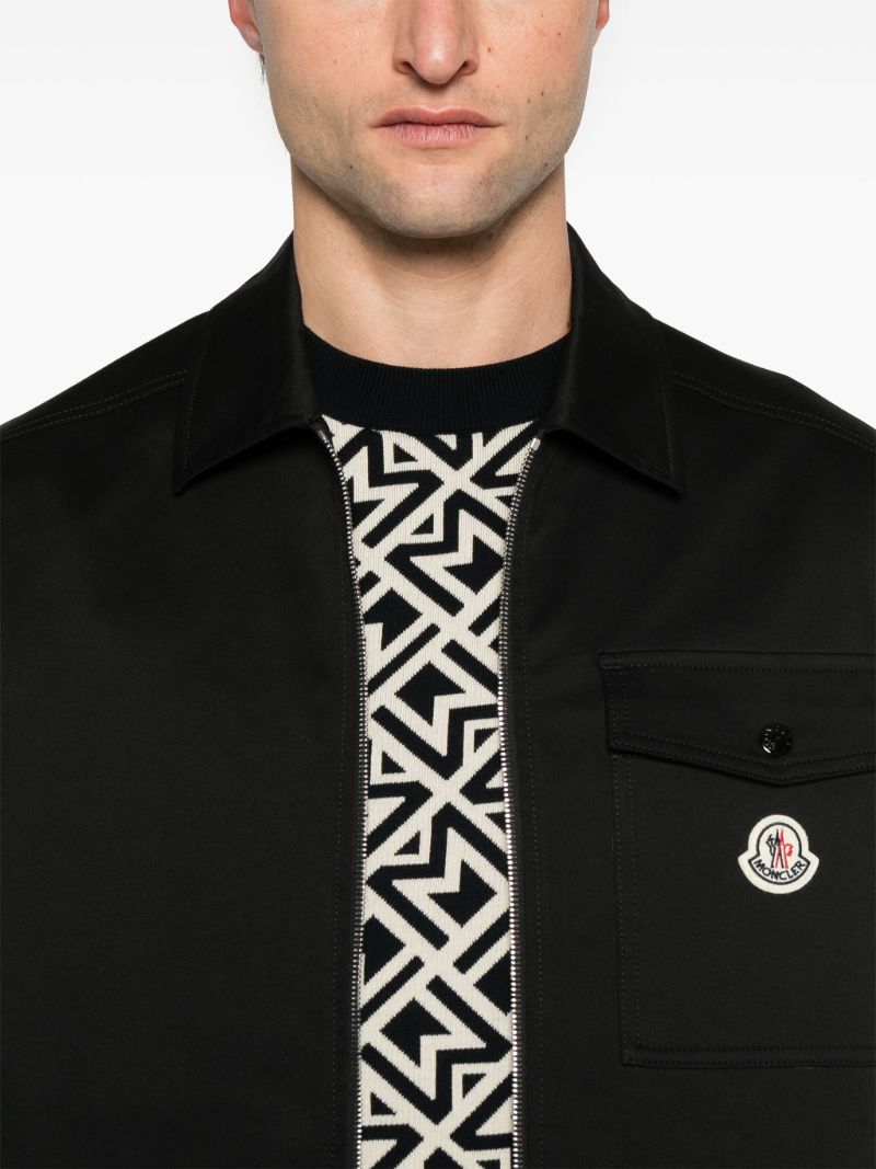 Black Logo-appliquÃ_x0083_Â© Bomber Jacket