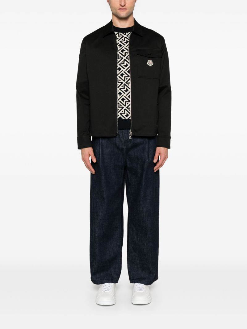 Black Logo-appliquÃ_x0083_Â© Bomber Jacket