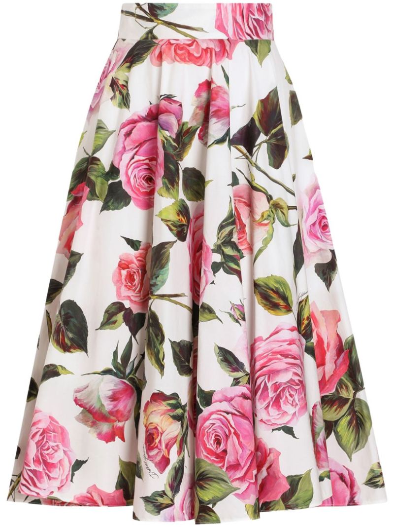 Floral-print Midi Skirt