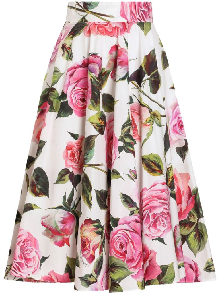 Floral-print Midi Skirt