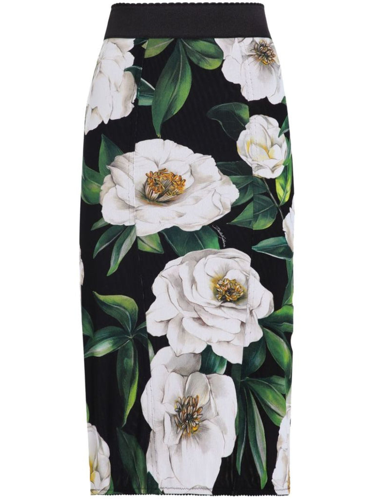 Floral-print Pencil Skirt