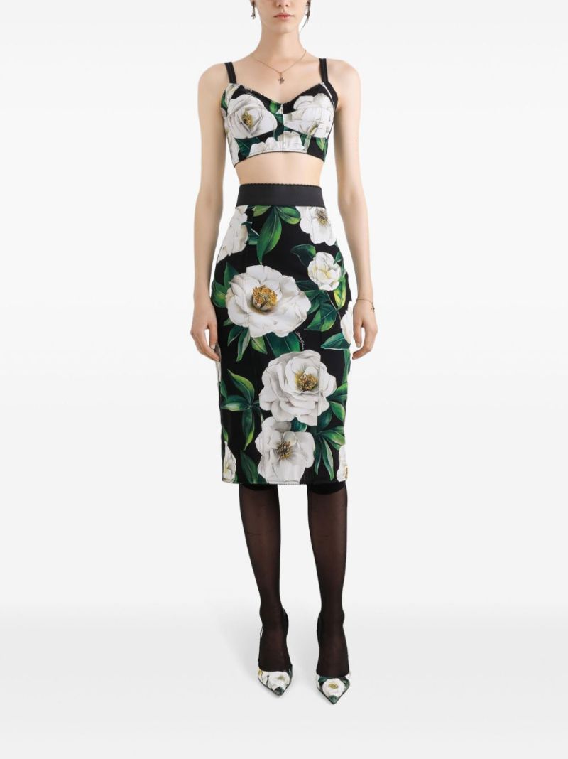 Floral-print Pencil Skirt