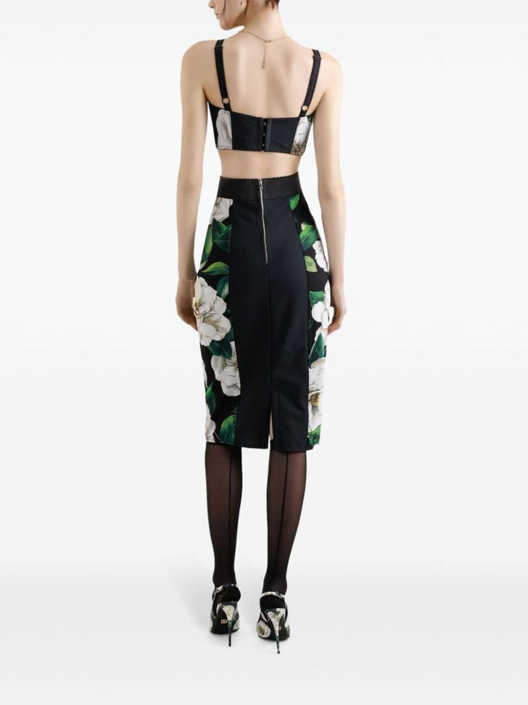 Floral-print Pencil Skirt