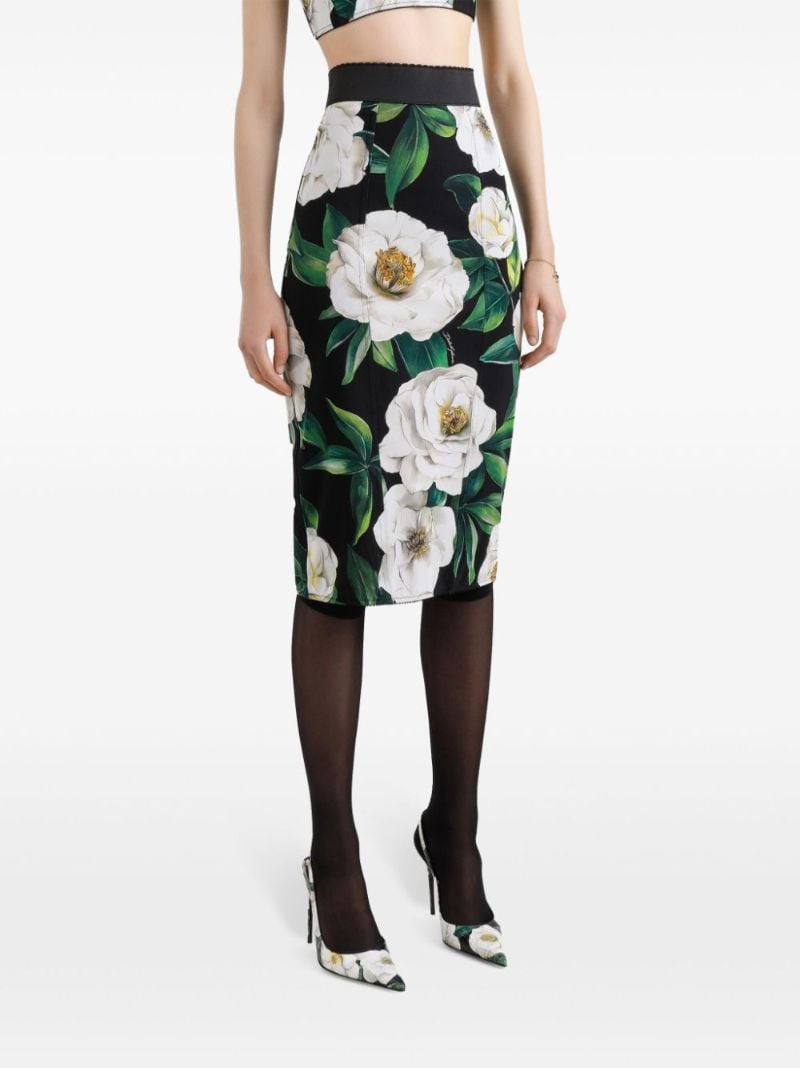 Floral-print Pencil Skirt