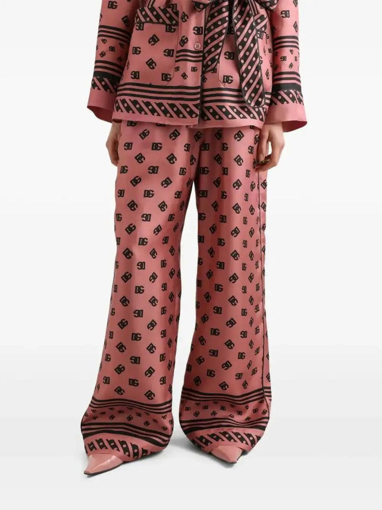 Pink Silk-satin Trousers