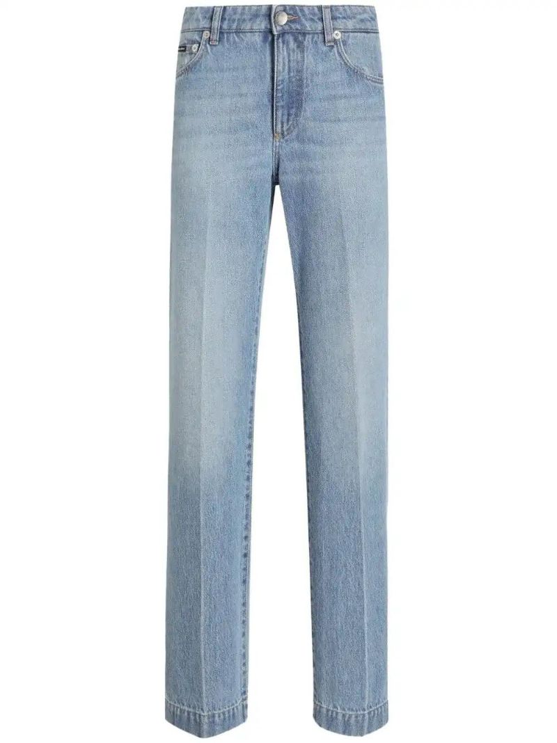 Blue Straight-leg Jeans