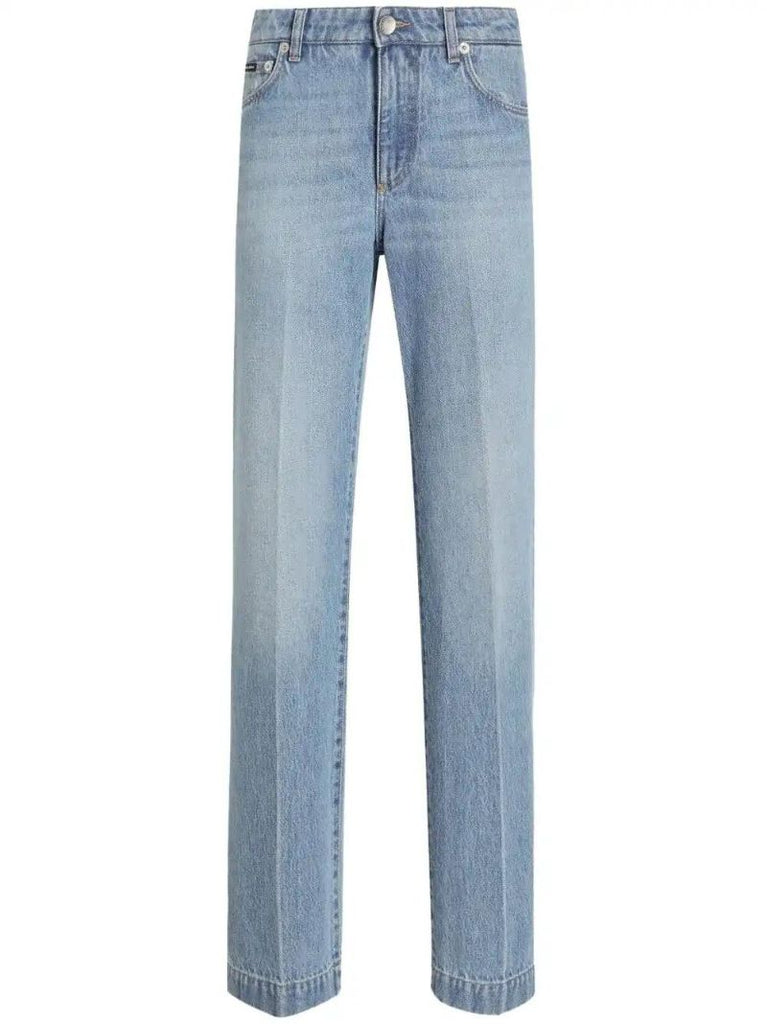 Blue Straight-leg Jeans