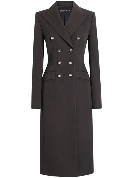Grey Double-breasted Wool Coat