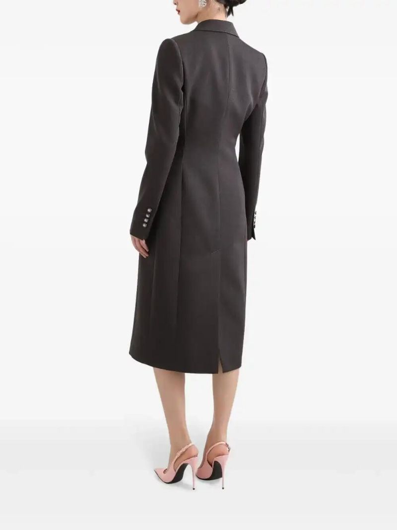 Grey Double-breasted Wool Coat