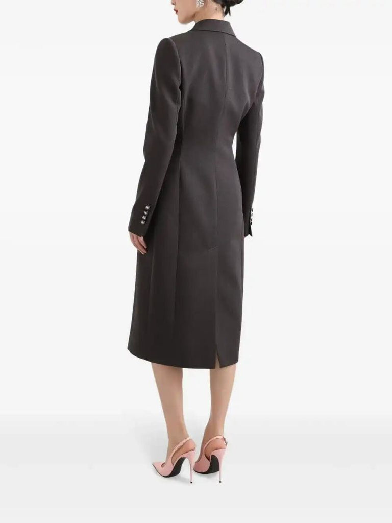Grey Double-breasted Wool Coat