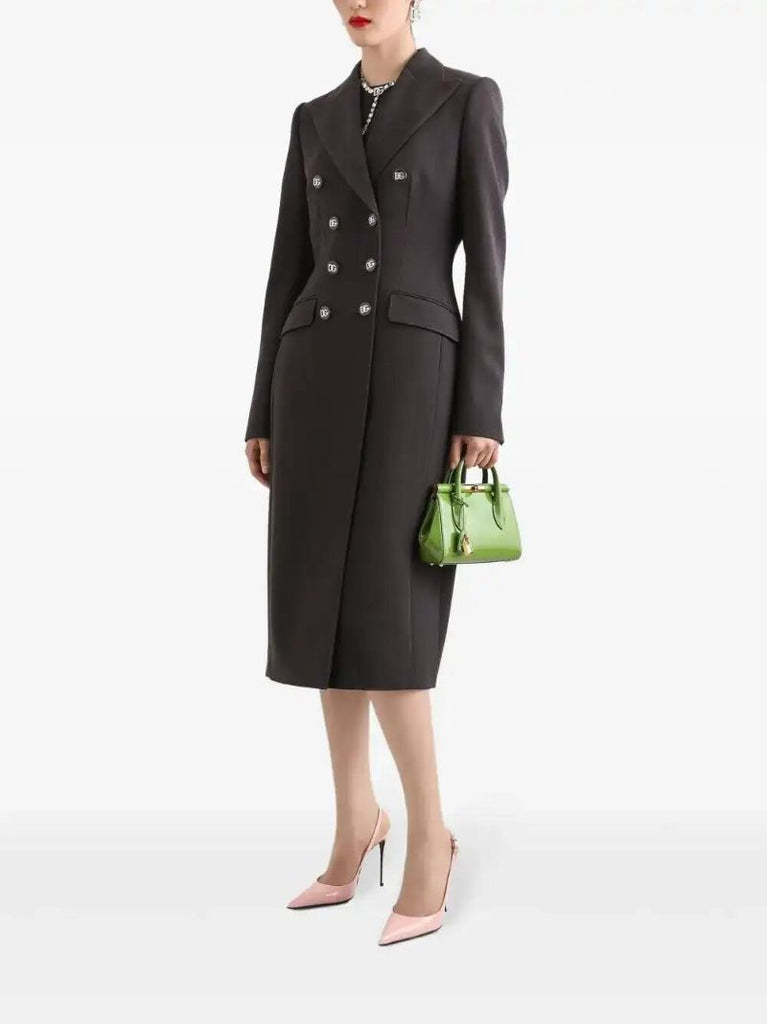 Grey Double-breasted Wool Coat