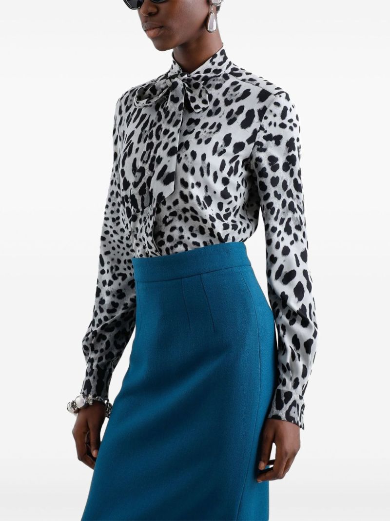 Leopard-print Blouse