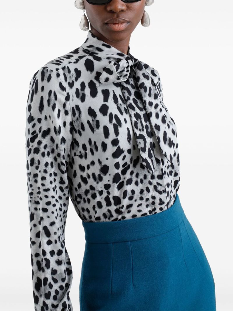 Leopard-print Blouse