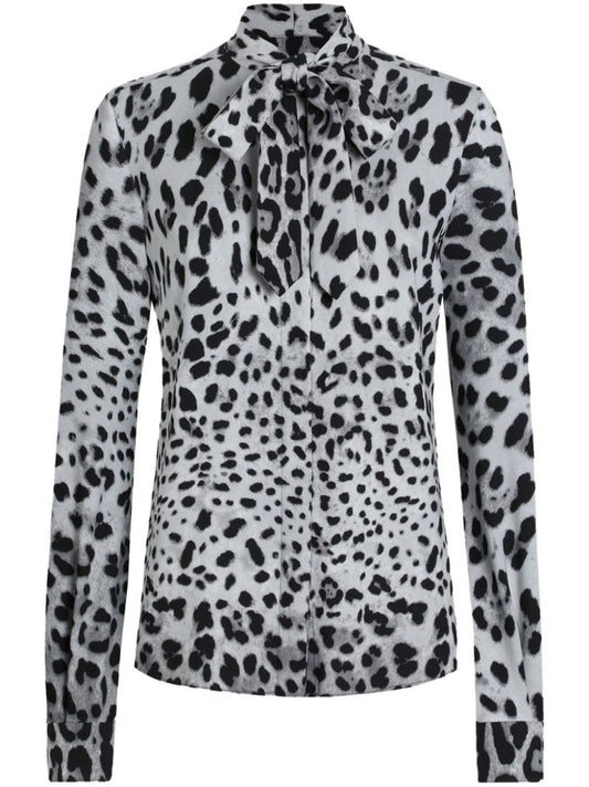 Leopard-print Blouse