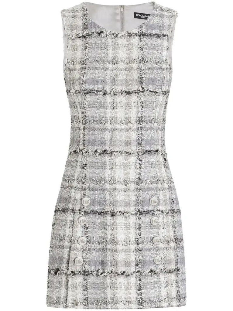 Grey Lurex Tweed Dress