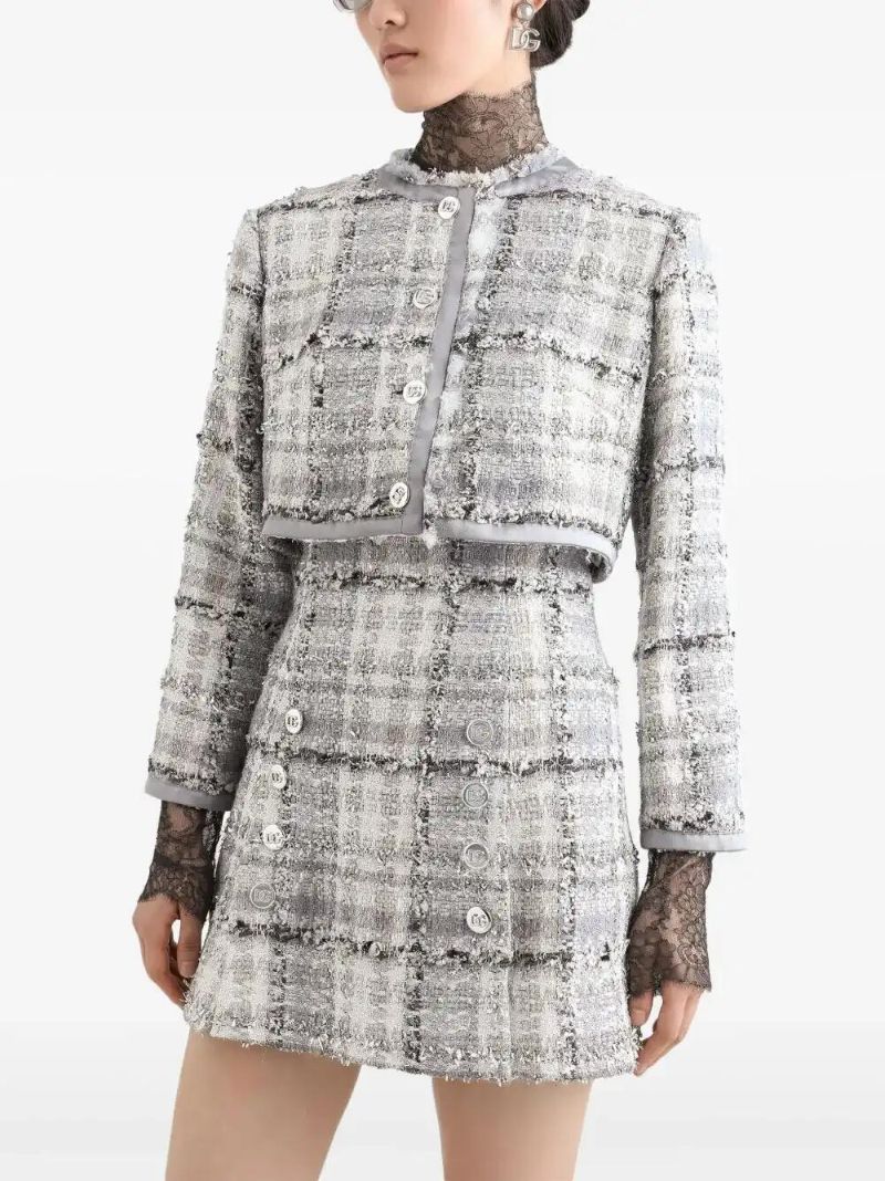 Grey Lurex Tweed Jacket