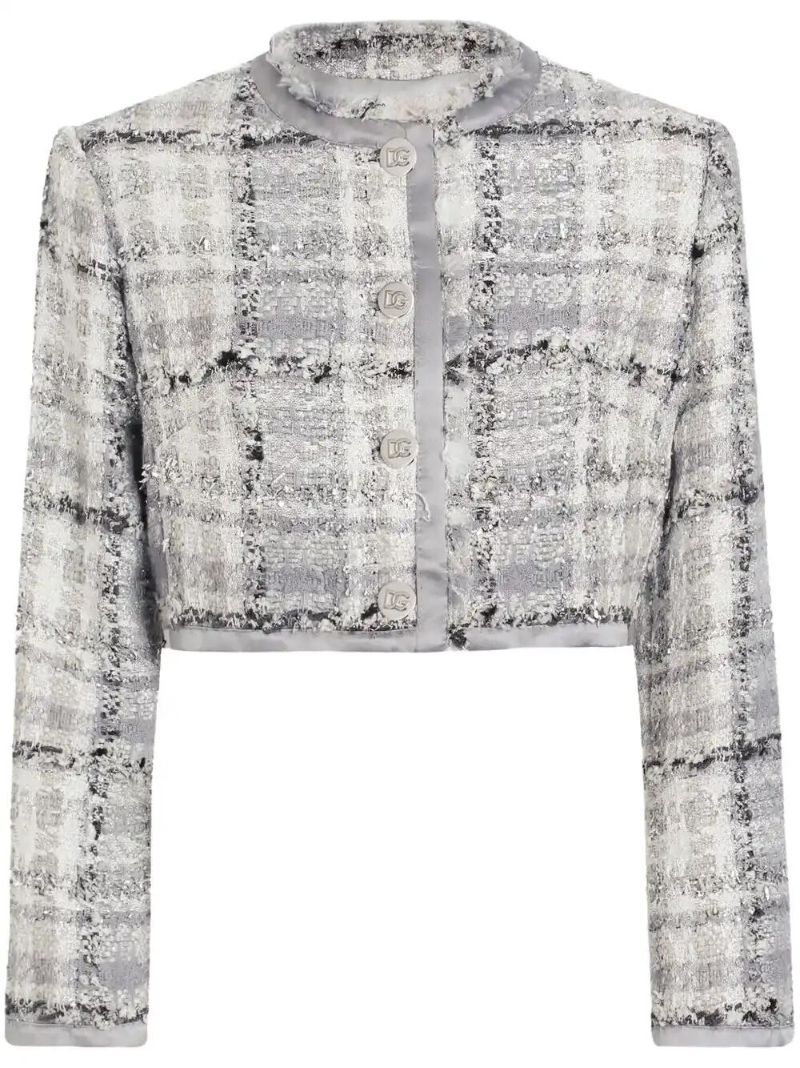 Grey Lurex Tweed Jacket