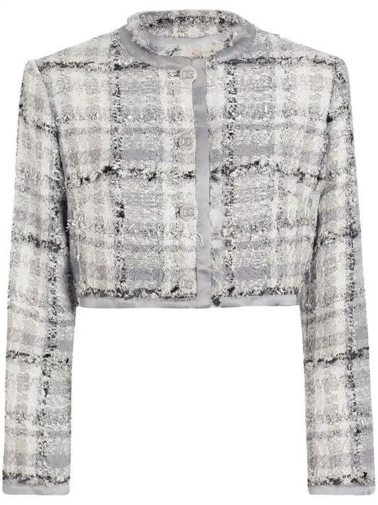Grey Lurex Tweed Jacket