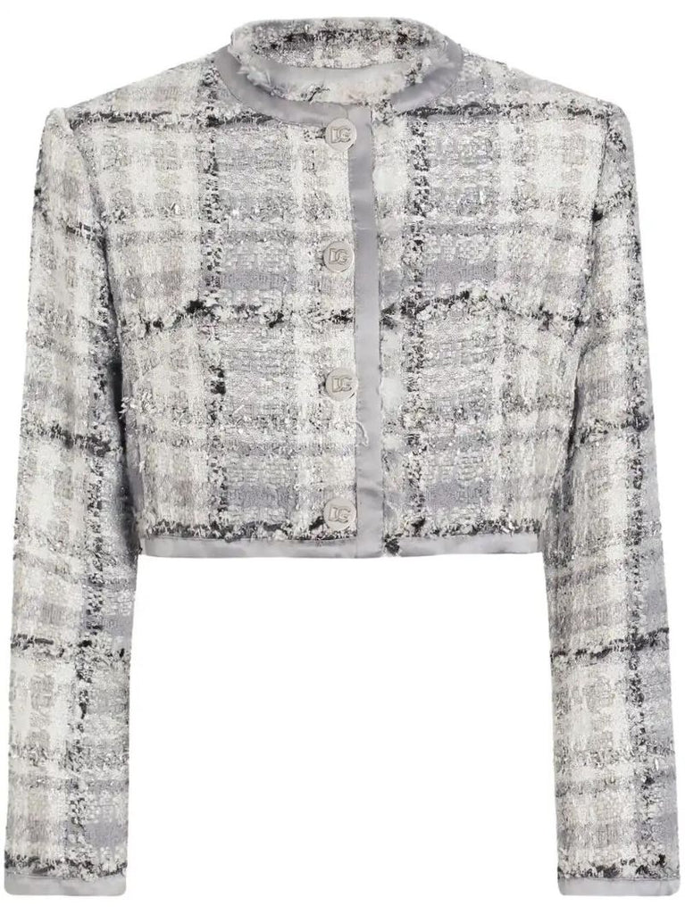 Grey Lurex Tweed Jacket