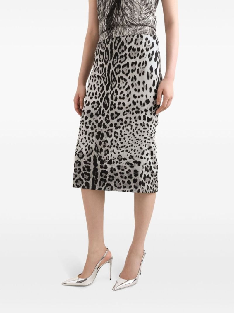 Leopard-print Midi Skirt