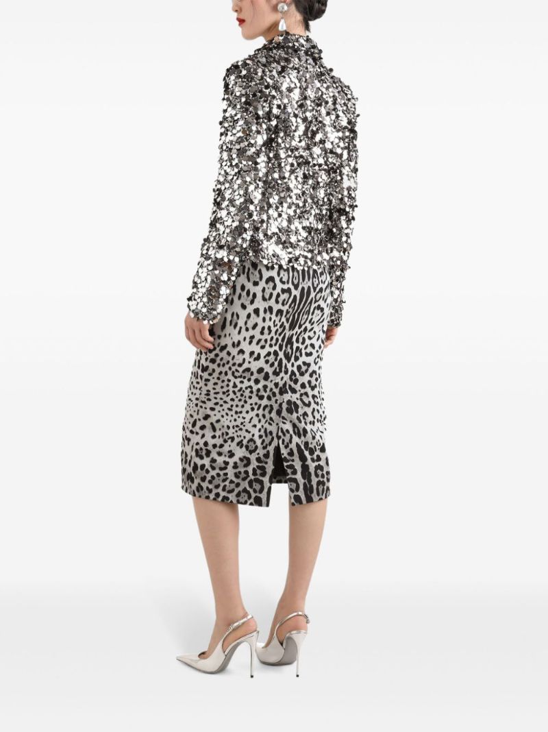 Leopard-print Midi Skirt