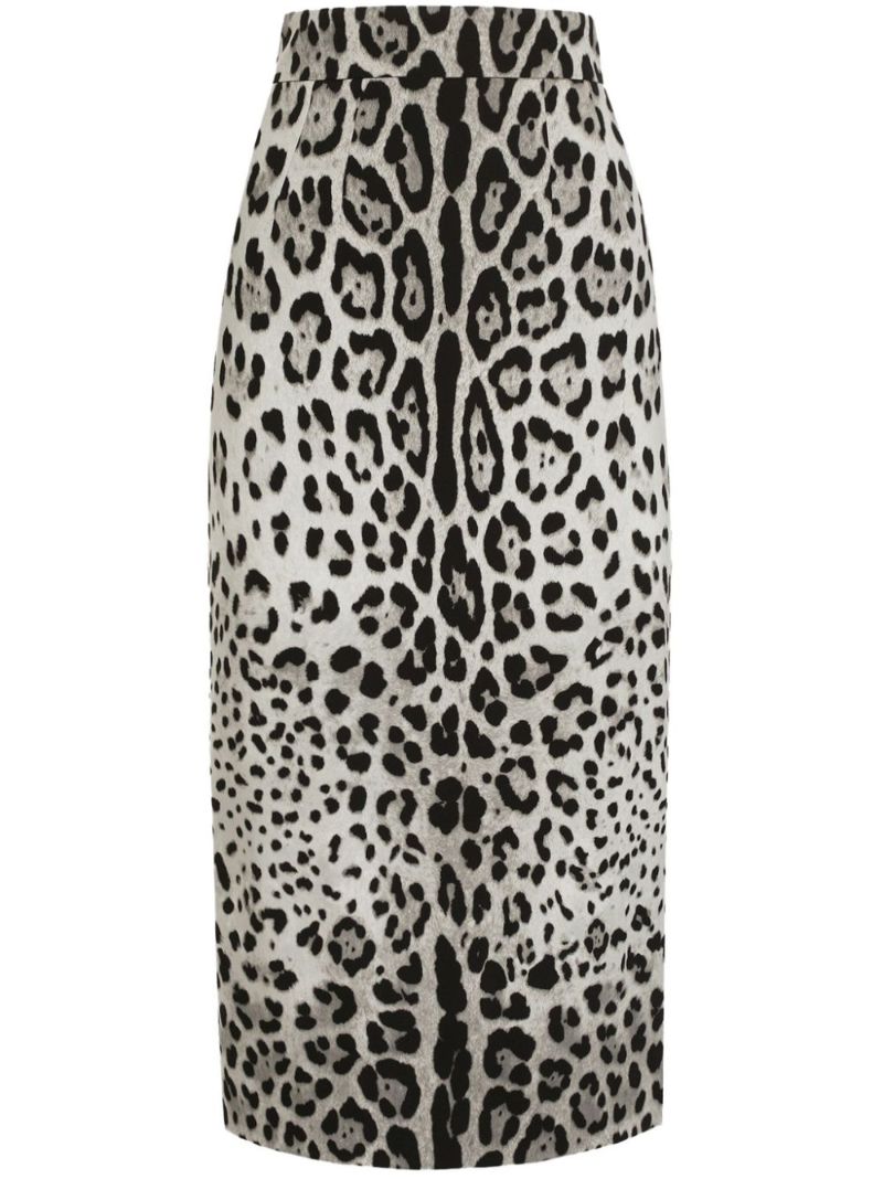 Leopard-print Midi Skirt