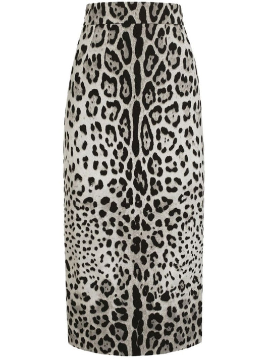 Leopard-print Midi Skirt
