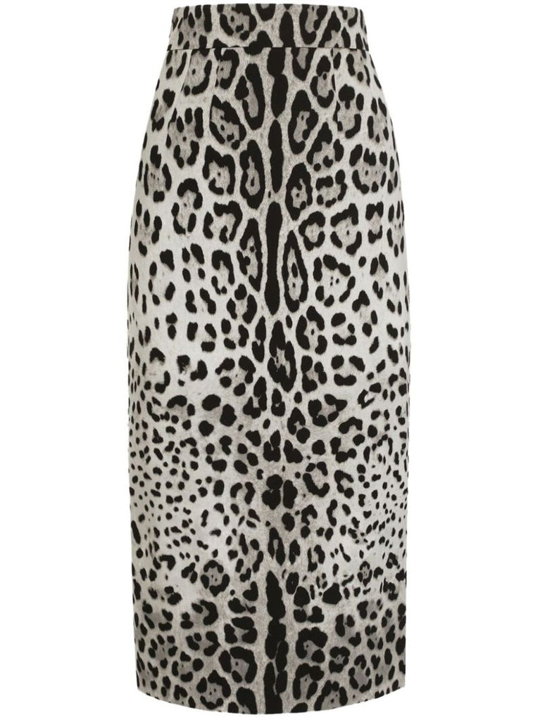 Leopard-print Midi Skirt
