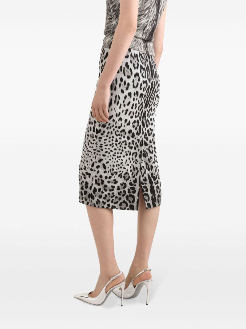 Leopard-print Midi Skirt