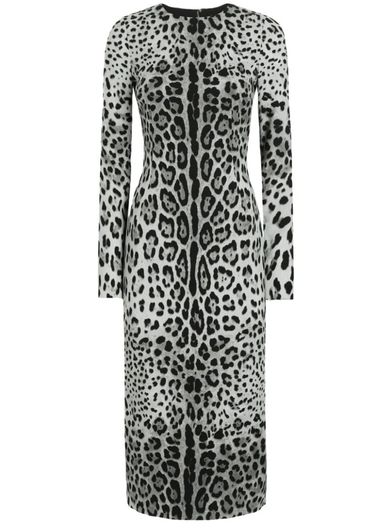 Leopard-print Midi Dress