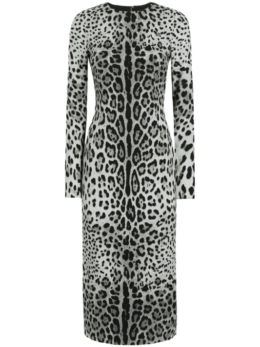 Leopard-print Midi Dress