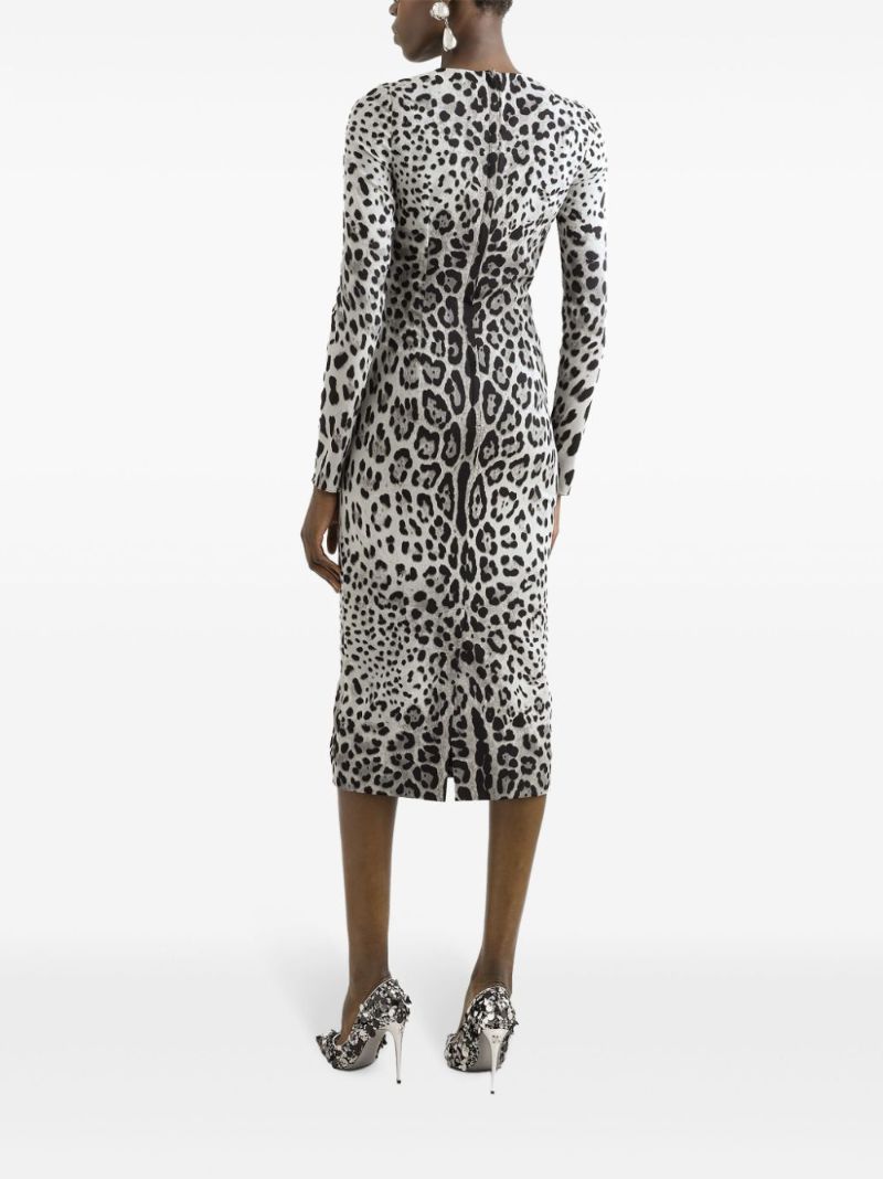 Leopard-print Midi Dress