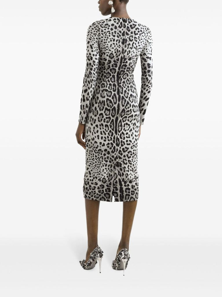 Leopard-print Midi Dress