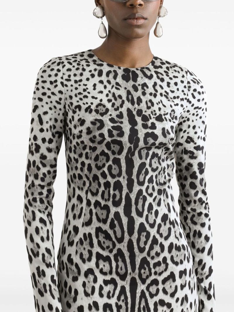 Leopard-print Midi Dress