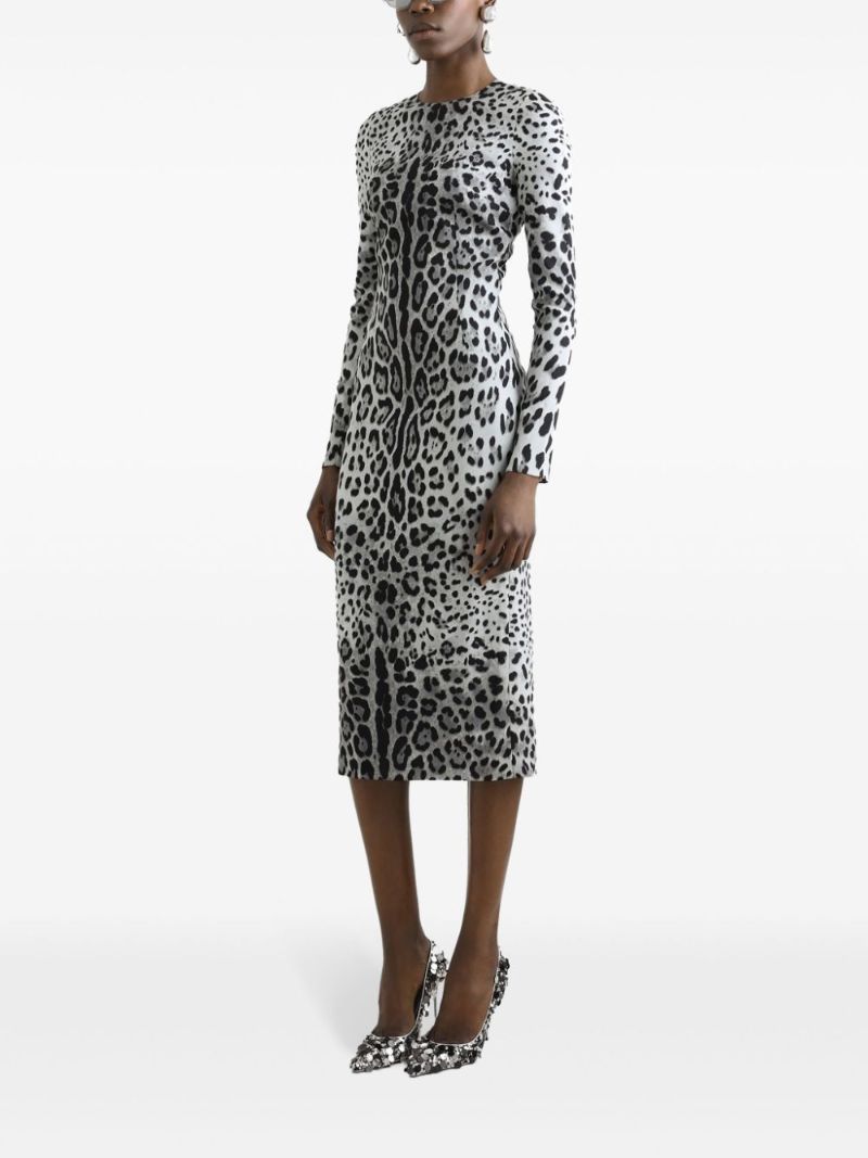 Leopard-print Midi Dress
