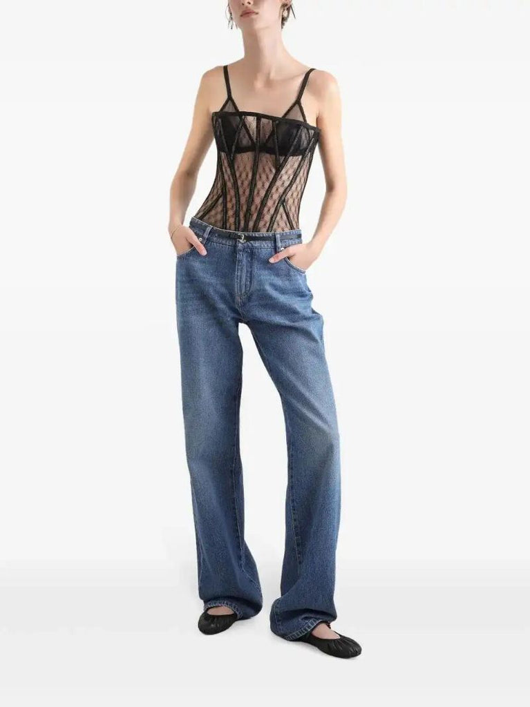 Blue Wide-leg Jeans