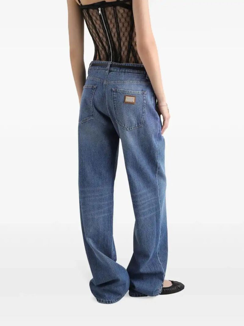 Blue Wide-leg Jeans