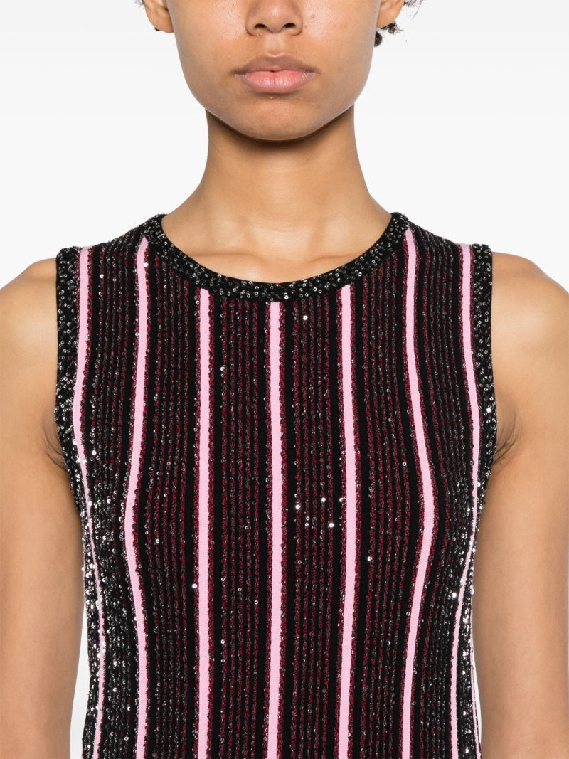 Striped Sequinned Mini Dress