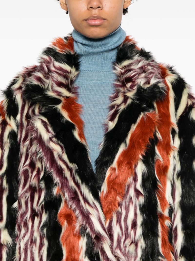 Striped Faux-fur Coat