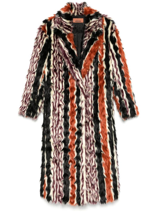 Striped Faux-fur Coat