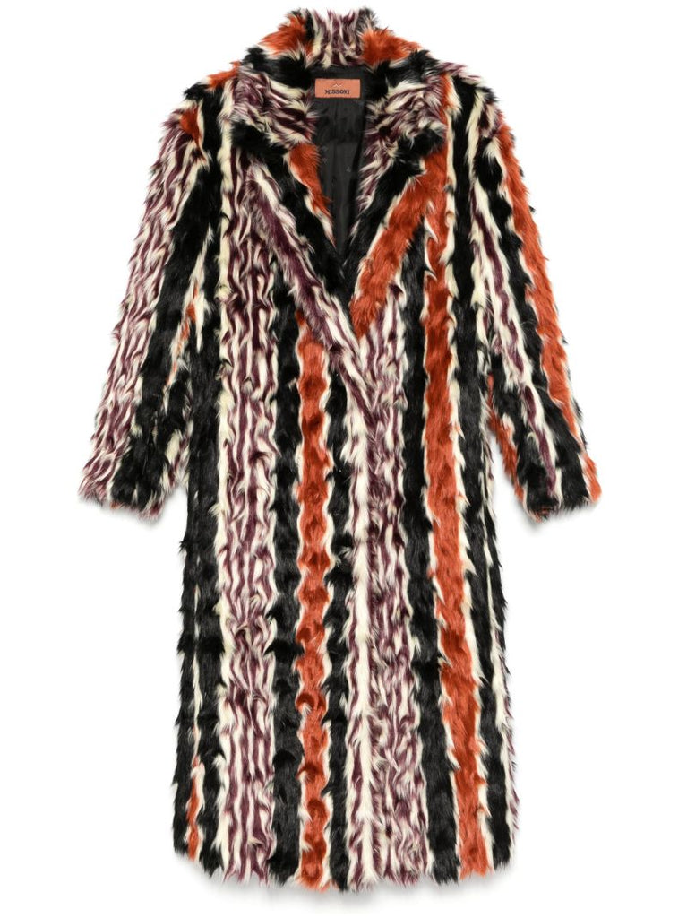 Striped Faux-fur Coat