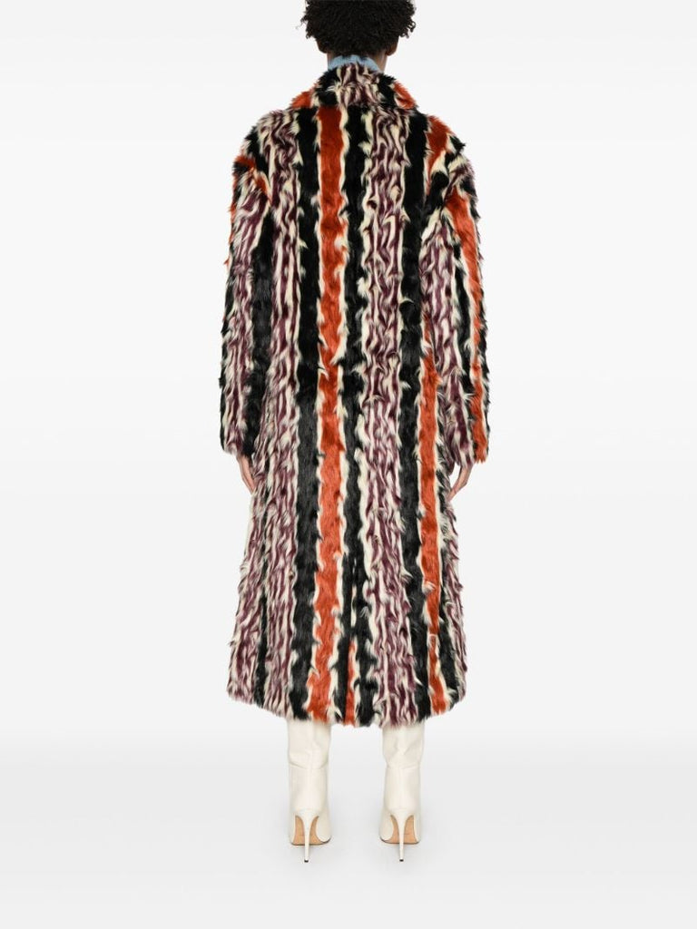 Striped Faux-fur Coat