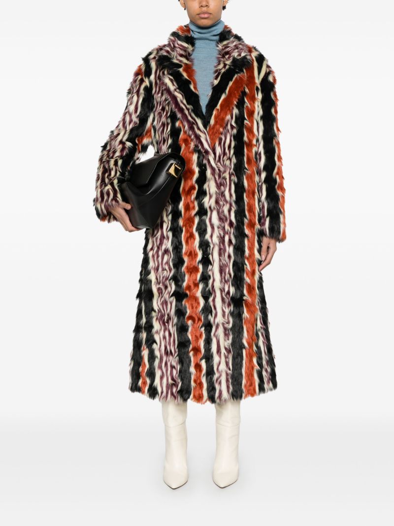 Striped Faux-fur Coat