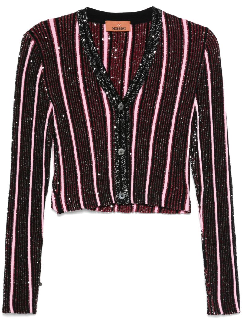 Sequinned Ribbed Cardigan